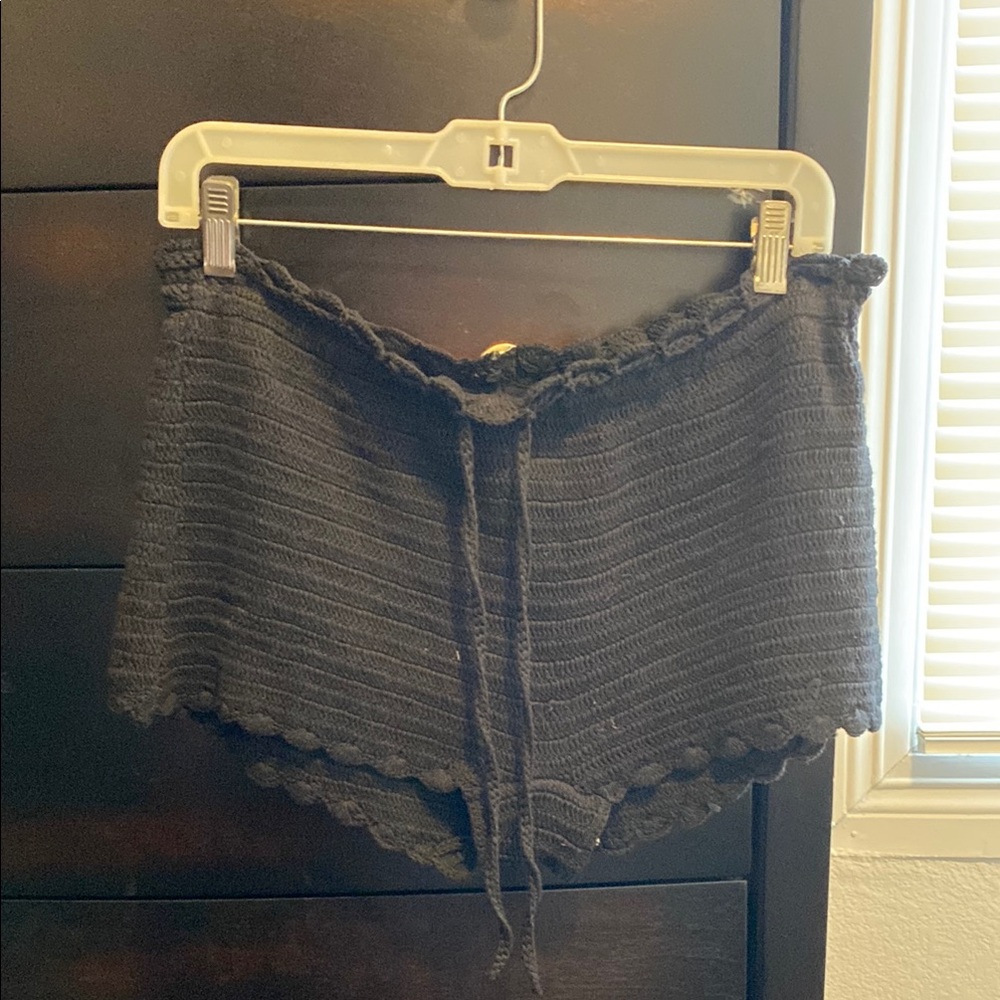 J Crew Black Knit Mini Shorts